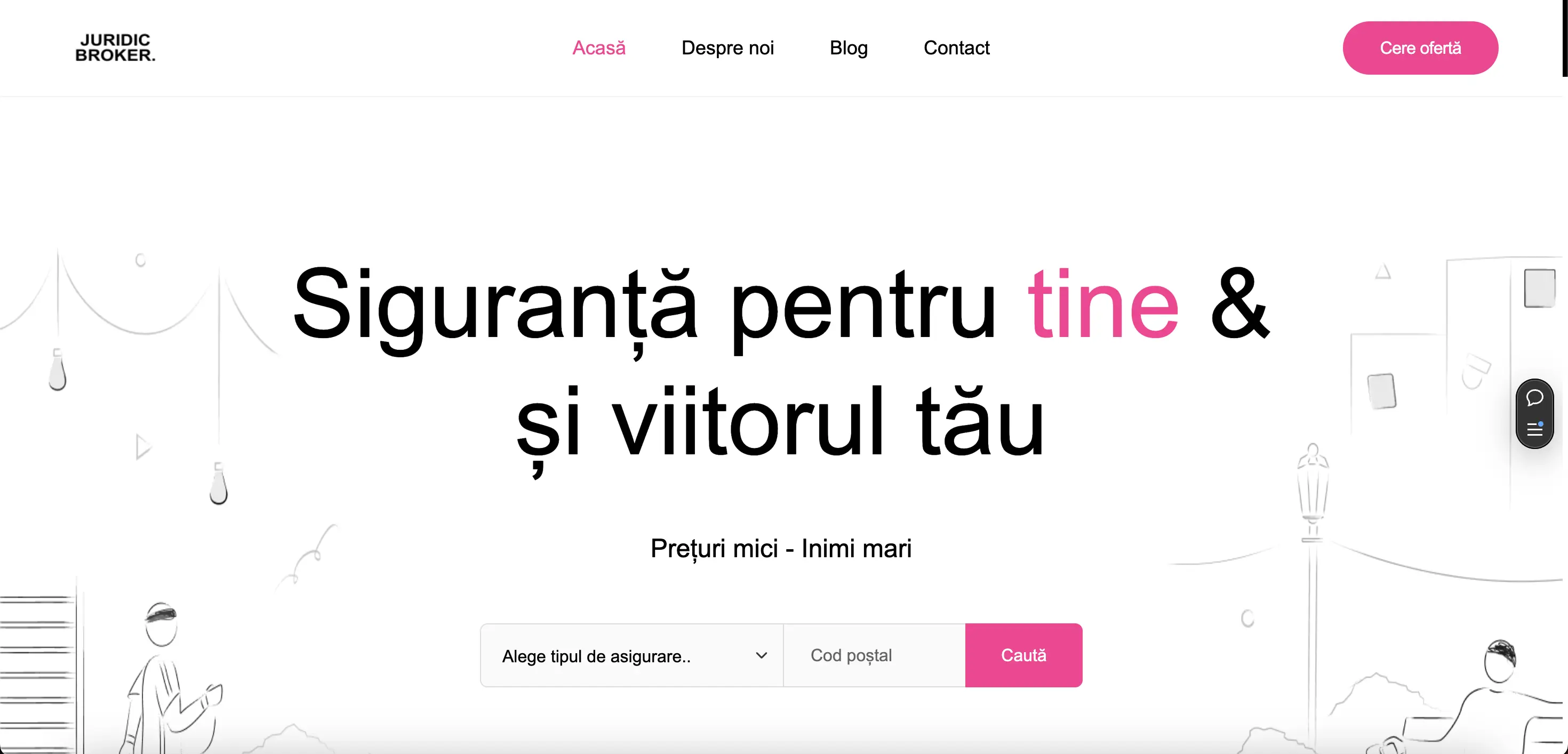 Website Juridic Broker pentru servicii de asigurari si lead generation