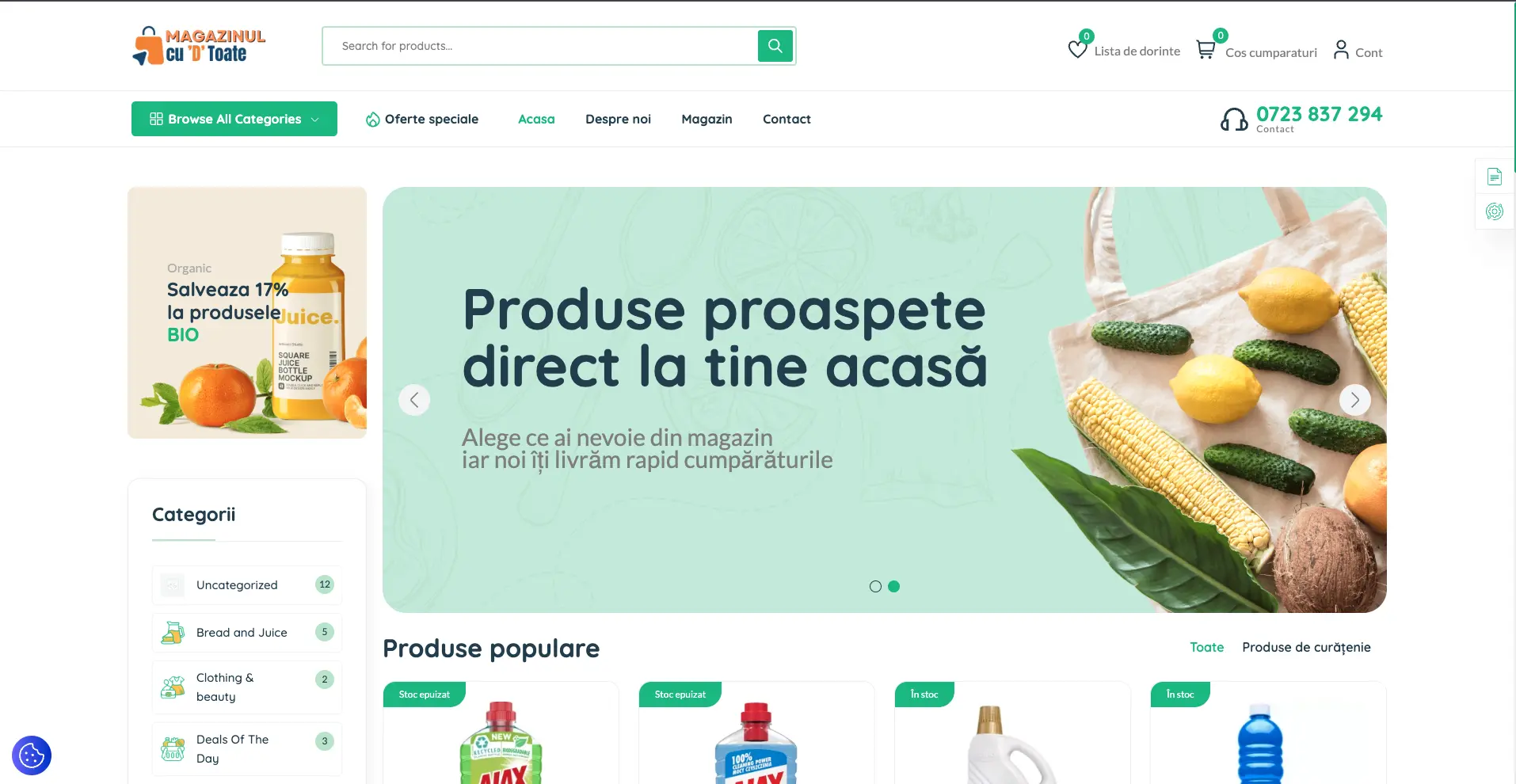 Magazin online D-Toate cu categorii si pagini de produs orientate pe conversie