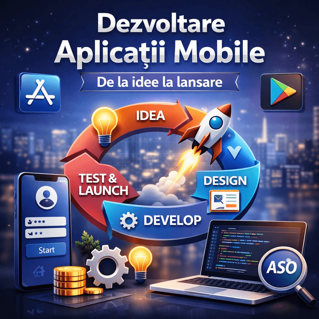 Dezvoltare aplicații mobile: ghid complet (de la idee la lansare)